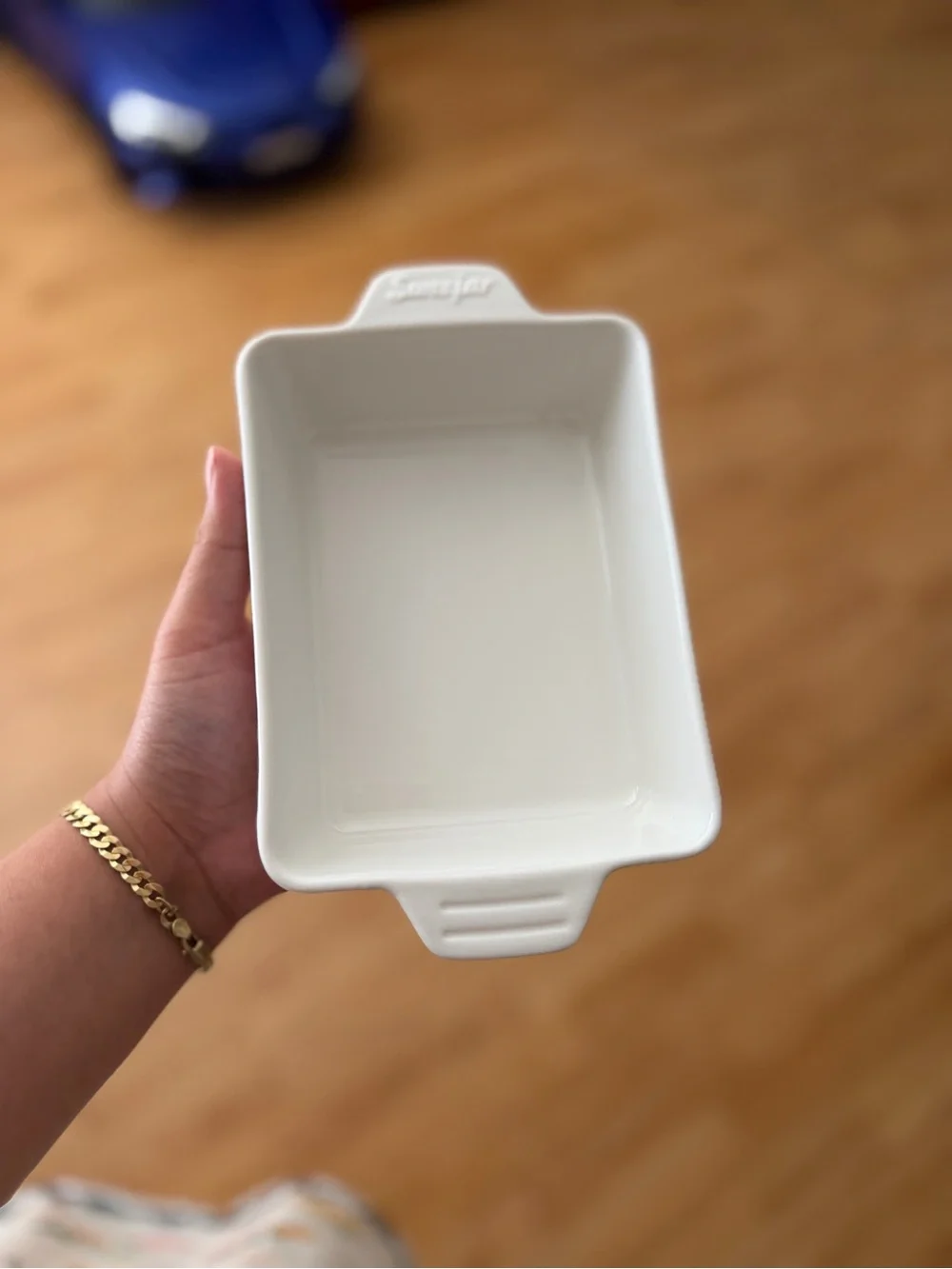 White Ceramic Rectangular Baking Dish with Double Handles
